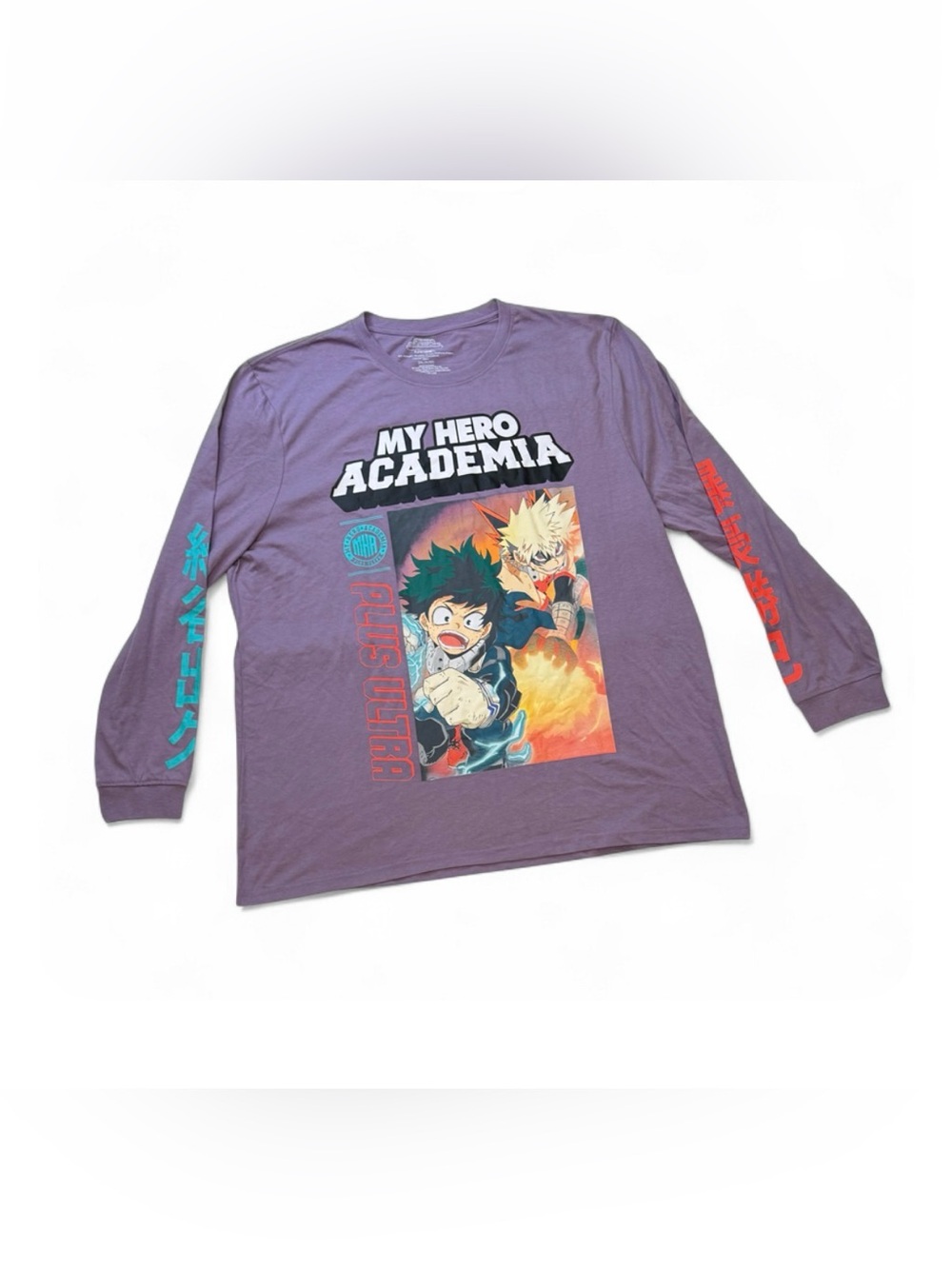 My Hero Academia Long Sleeve Graphic Tee 100% Cotton Size 2XL